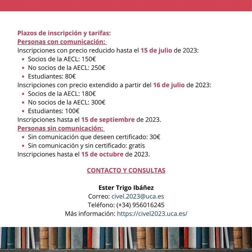 ¡Publicada la II Circular del CIVEL 2023! 🔍Aquí encontraréis información de interés sobre nuestro congreso. Desliza y conócenos. Más información en: civel2023.uca.es 
.
.
.
#CIVEL #VII_CIVEL #Congreso #Educación_lectora #Virtual #Circular #IICircular