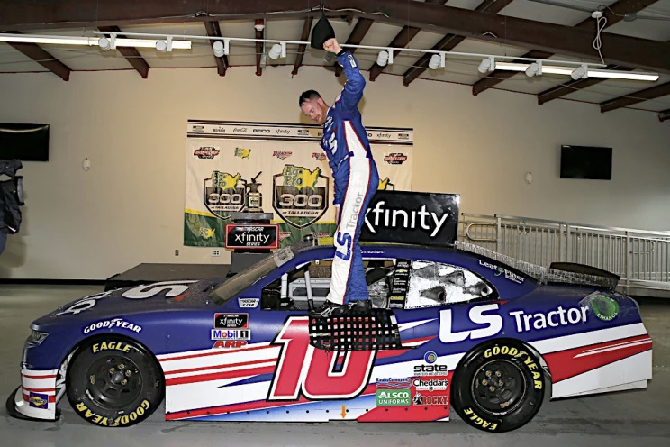 On this day in 2021, @JebBurtonRacing scored his 1st career @NASCAR_Xfinity win at @TALLADEGA #NASCAR #XfinitySeries #AgPro300