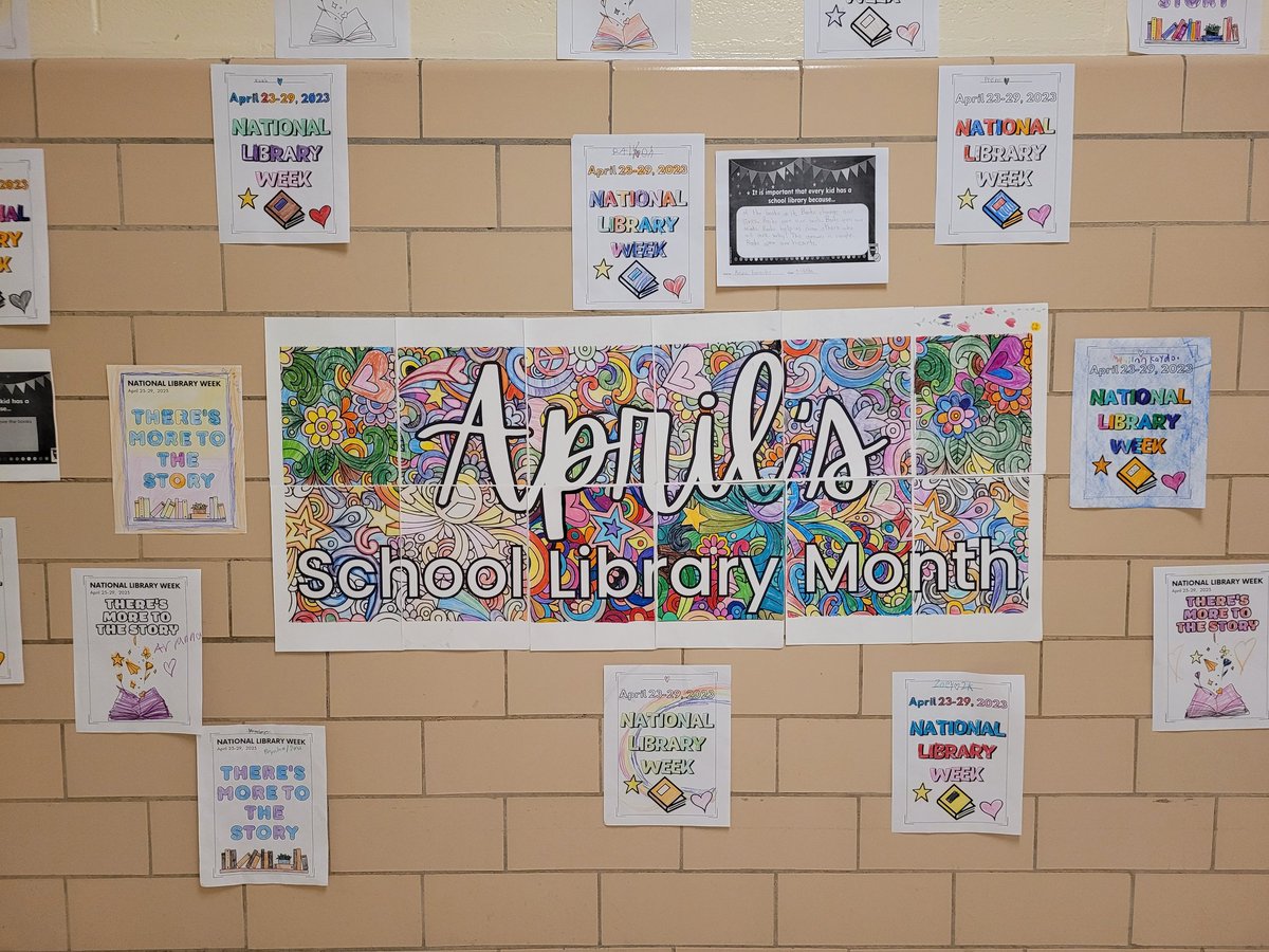 Happy #NationalLibraryWeek!  Thank you to @MobleyintheMix for this beautiful poster template! 🖍🌸📚 #Schoollibrarymonth #librarylife #librarytwitter #AASLslm #herdstrong #CASDLibraries