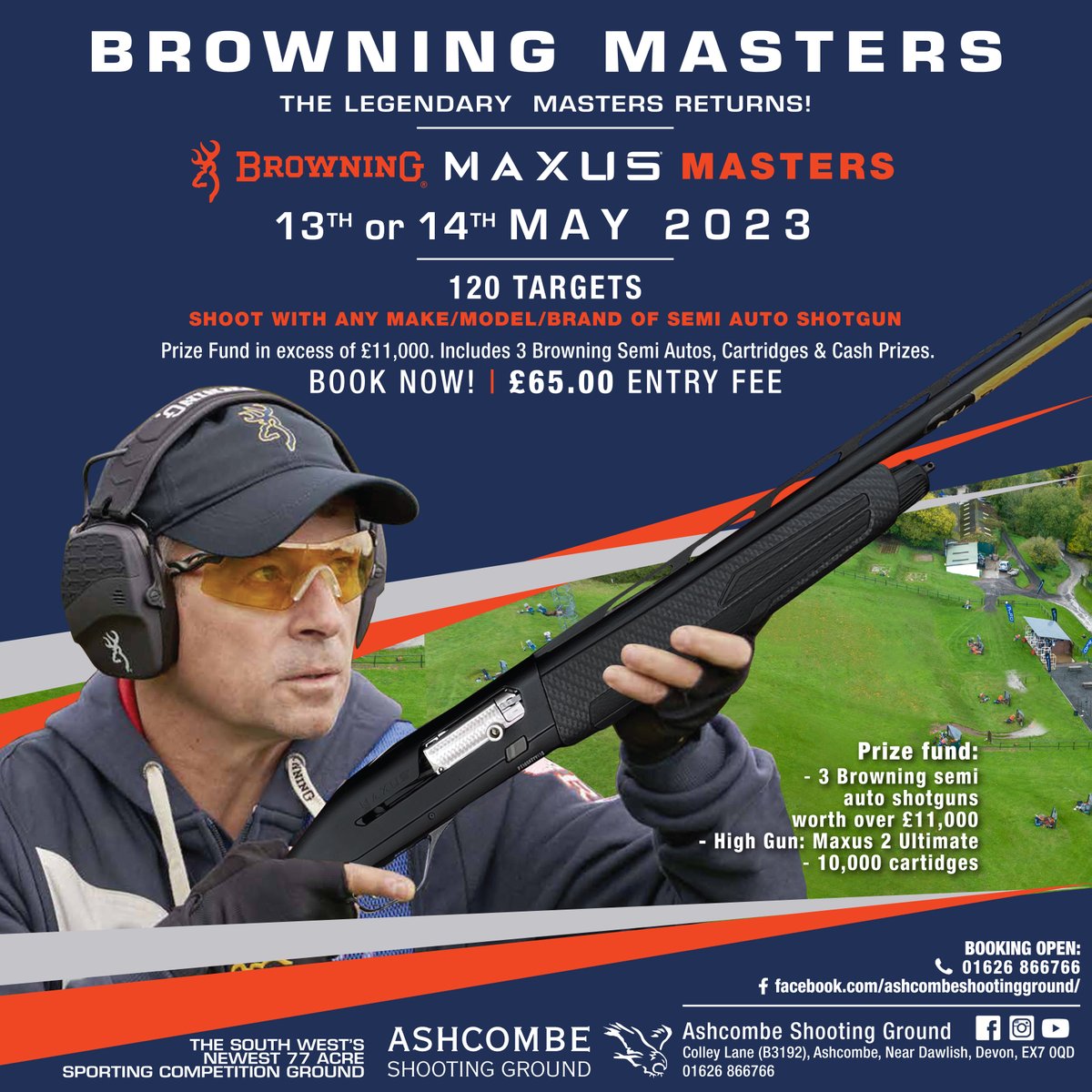 AshcombeSG's tweet photo. Browning Masters competitions. The biggest comps of the year with huge prize funds. You can enter this event with any make / model / brand shotgun.  To book call 01626 866766, email info@ashcombeshootingground.co.uk or book online: https://t.co/pc3YjYqMRl https://t.co/q0jSgcYIwi