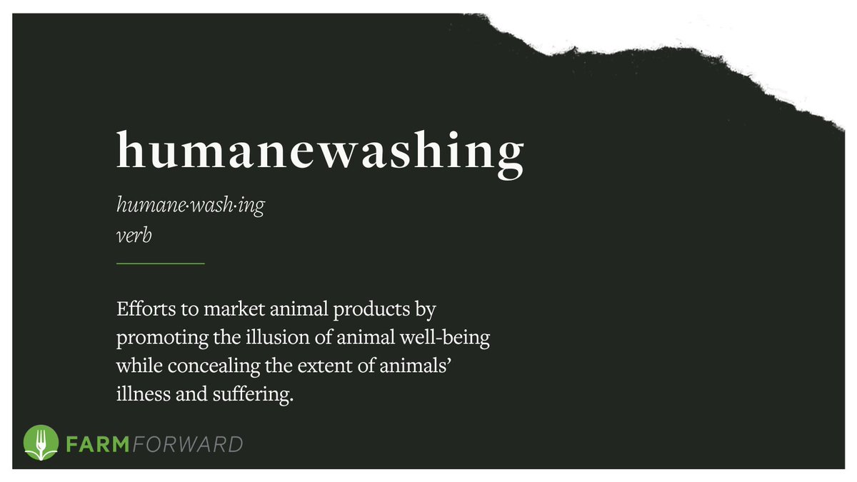 FarmForward's tweet photo. As long as meat companies continue to deceive well-meaning shoppers, we’ll keep speaking up against it. Promoting the illusion of animal well-being while concealing the extent of their illness & suffering must be stopped. Join us to #endhumanewashing. https://t.co/qR9GLEZy6r https://t.co/FvDrMUaGFy