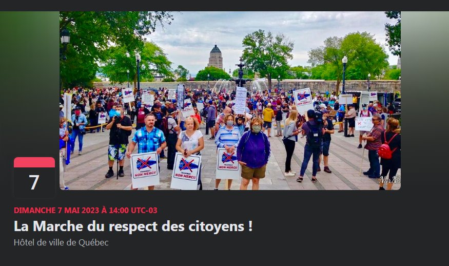 Le dimanche 7 mai : marche citoyenne pacifique autour de l'Hôtel de ville de Québec afin de manifester contre le projet de #tramway.
Si les citoyens ne sont pas consultés sur la question, ils doivent se faire entendre.
#polqc #villeQC

+info → t.me/LesEclaireurs/… ← +info
