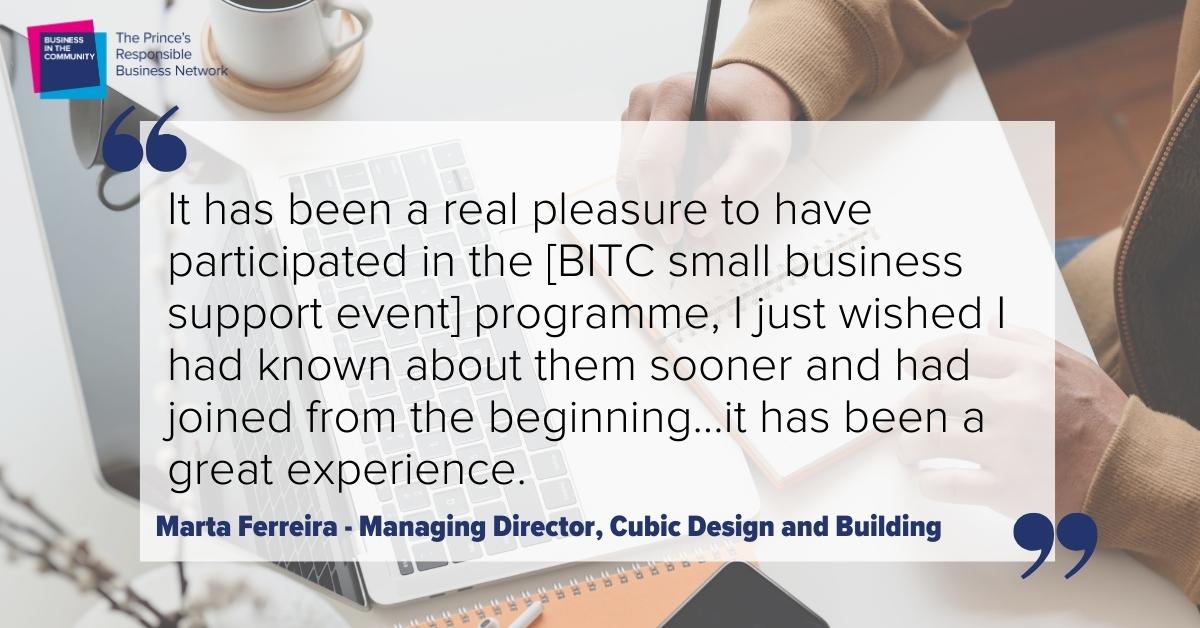 Marta won a first council tender for her business, having attended a recent <a href="/BITC/">Business in the Community</a> event
Don't miss your chance to join our next webinar 12:00-13:00 on Wednesday 26 April and learn how to write the best tender bids possible. Book your place today bit.ly/3ZuqRpN #Enfield