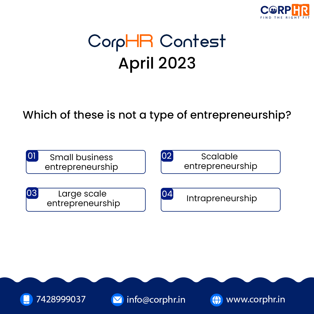 CorpHR
#ContestAlert

Answer this question and stand a chance to win a Rs 500 #Amazonvoucher.

#ContestConditions

1. LIKE and SHARE this post
2. Comment the right answer tagging Corphr
3. TAG any 3 FRIENDS
4. FOLLOW all our Pages