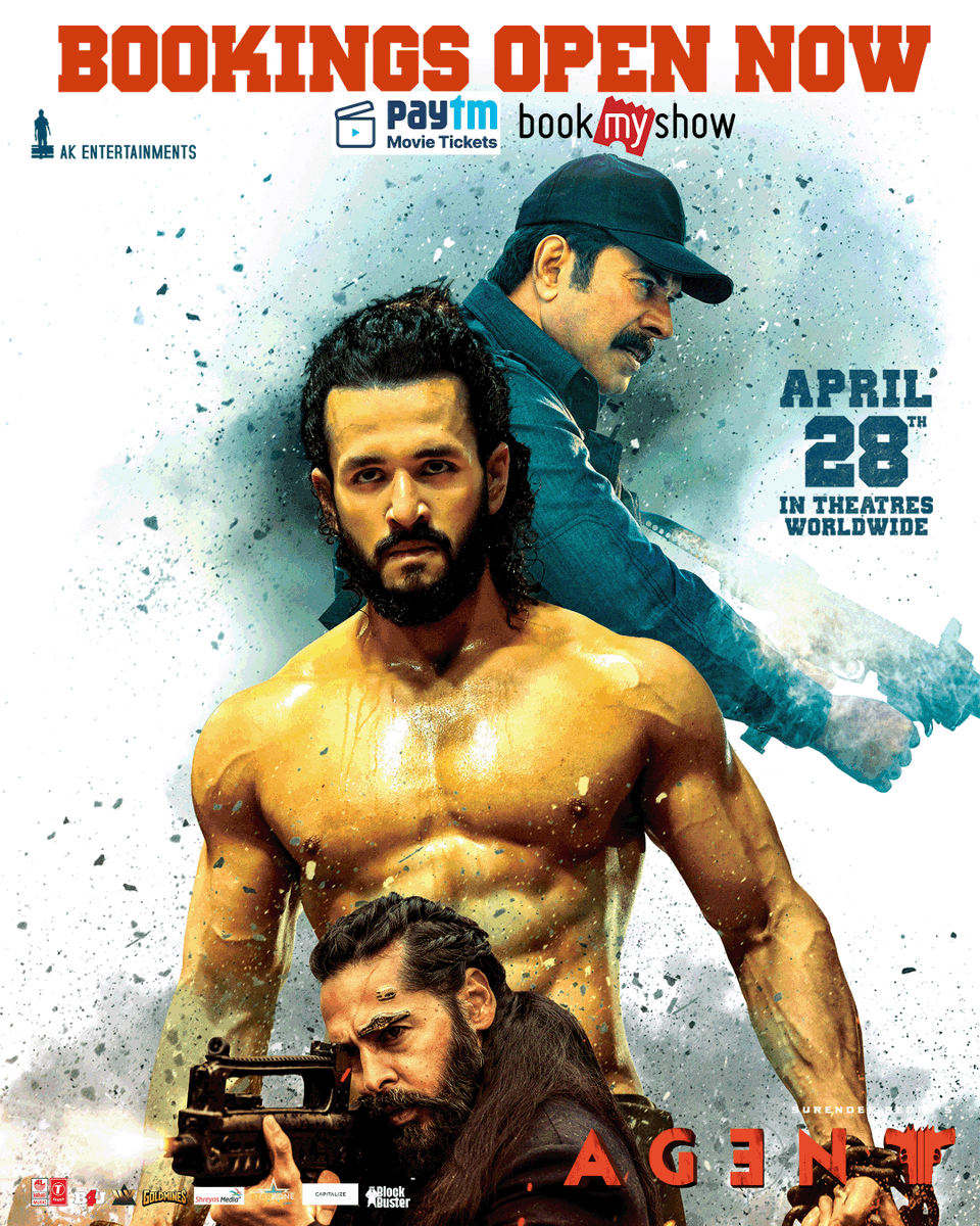 BOOKINGS OPEN NOW❤️‍🔥 Hold your breath & Reserve your seats, 🤟🏻 The WILD #Agent Madness is set to take over theatres from APRIL 28th💥 Book your tickets now! - linktr.ee/agenttickets #AGENTonApril28th @AkhilAkkineni8 @mammukka @sakshivaidya99 @DirSurender @AnilSunkara1…