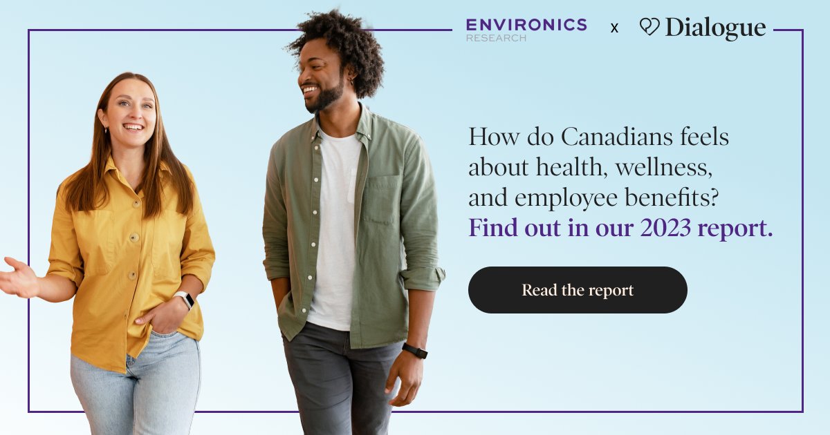 godialogue's tweet photo. Canadians are more conscious about their health than ever. But what does this mean for HR leaders like you?

We partnered with @EnvironicsMR to understand what Canadians really need to improve their well-being. Download the full report for all the details: https://t.co/d4PTCItv7Q https://t.co/y1KtpGzlaQ