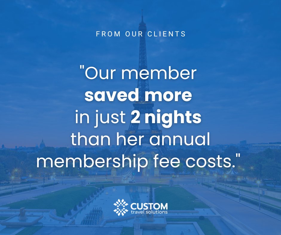 Travel club membership makes sense.

#CustomTravelSolutions #ValueProp #Membership #Value #MemberRetention #Loyalty #Sales #SalesRevenue #RevenueGeneration #Product