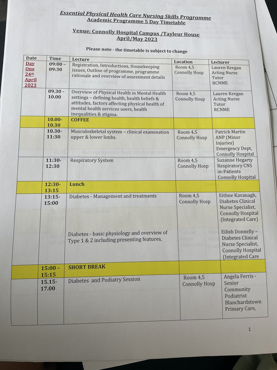 The Diabetes Nurse Specialist Team DNW educating our colleagues in Community and Acute Mental Health settings 🙇‍♀️📖 #sharedknowledge #integratedcare #diabetes 👏🏻💙
1. Eilish Donnelly
2. Amy Doyle
3. Eithne Kavanagh