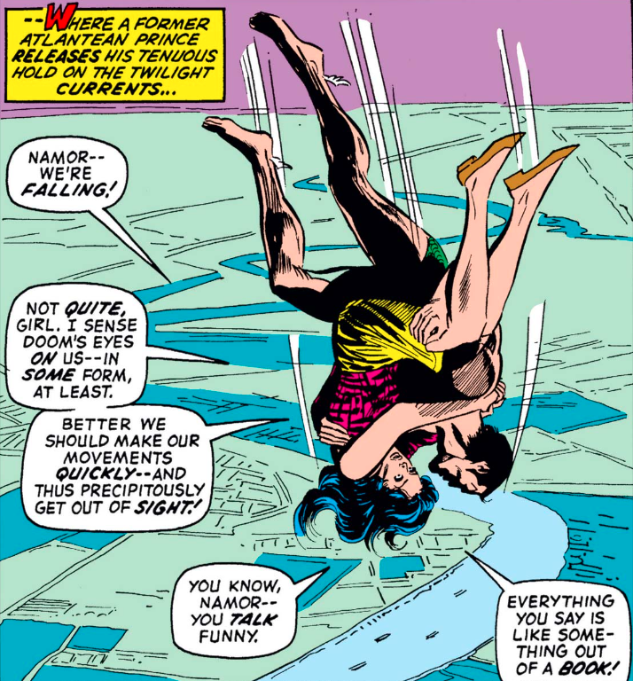 MarvelADay's tweet photo. #MarvelADay #SM48 Doom doesn't want Cindy on the quest. Namor decides that since Cindy isn't welcome, then neither is he. The two of them head for nearby New Orleans. - VA https://t.co/4JLuH24oc6