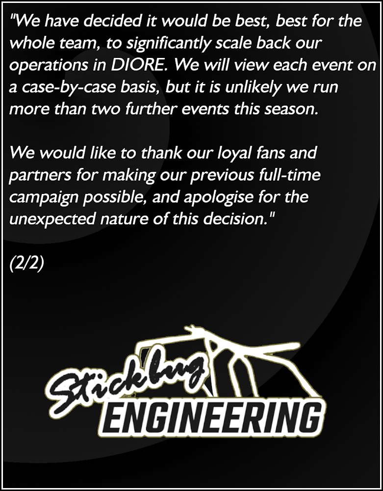 stickbug_en's tweet image. Team statement on our participation in @diore_nr2003: