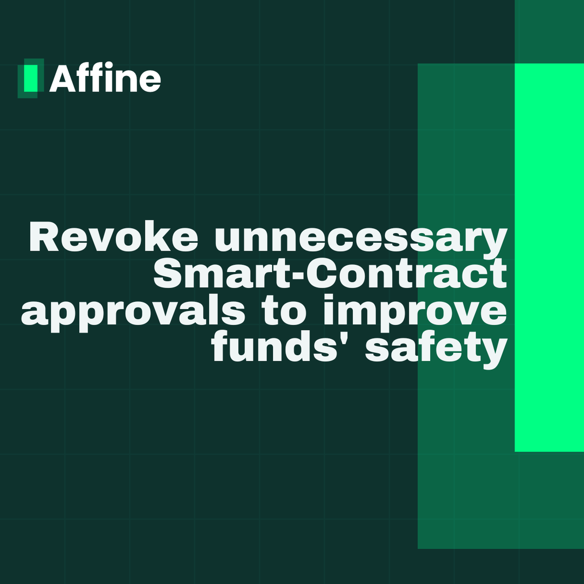 AffineDeFi's tweet photo. If you no longer use some smart contracts or don't trust them anymore, it's a good idea to remove their approvals. Some of the past hacks that have happened due to leaving approvals open include the “Yam Finance” and “Infinity Token” hack in 2020. https://t.co/3yMQzlVCw4
