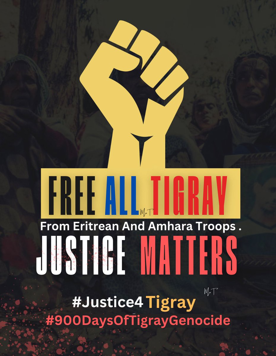 We continue to demand accountability and justice for the victims of rape, sexual violence, torture, atrocities, war crimes & crimes against humanity during the #900DaysOfTigrayGenocide.
#Justice4Tigray #FreeAllTigray @UN_HRC @SecBlinken @EUCouncil @UN @IntlCrimCourt @UNGeneva