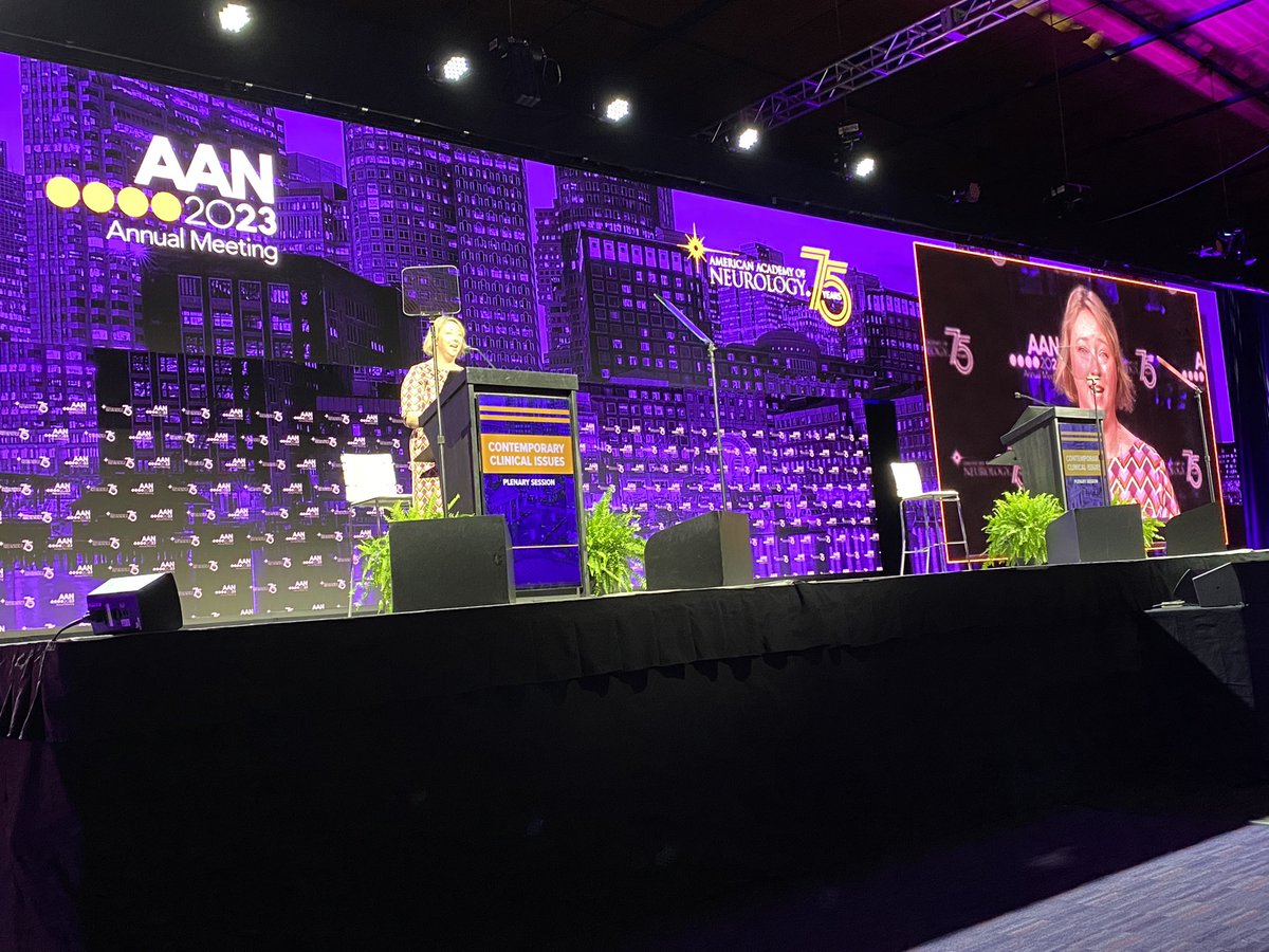 NataliaRostMD's tweet photo. The incredible @BrodtmannLab opens up the #AANAM Contemporary Clinical Issues Plenary #CCI 🙌👏 by introducing the @AANmember #TopScience selection trial of T-cell therapy for #PML 🧠🔬 🧫 I am so excited for today’s presentations & expert commentaries to follow 🔥🔥#SCIENCE 🔔 https://t.co/VYBWZnvdd2