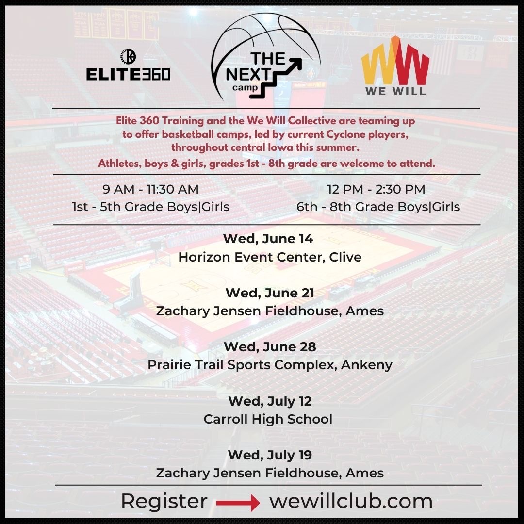 brentblum's tweet photo. Thrilled to partner with @cyclonewbb and @cyclonembb on five youth basketball camps in the area this Summer. Get signed up today at https://t.co/XPPQxVX3Wn! https://t.co/jja7j91mow