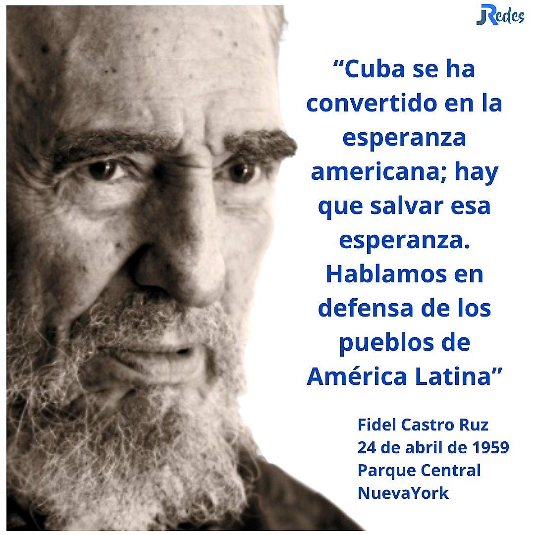 Buenos días desde 
#Cuba 🇨🇺 

Amanecemos recordando a #FidelPorSiempre cuando el 24 de abril de 1959 ante miles de cubanos emigrados por razones económicas y exiliados latinoamericanos, expresó un trascendental discurso en el Parque Central de Nueva York.
🇨🇺 #MejorEsPosible
