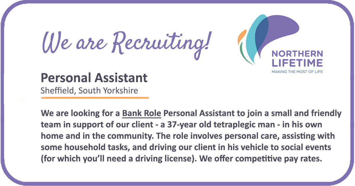 See our website for details of this role in Sheffield northernlifetime.co.uk