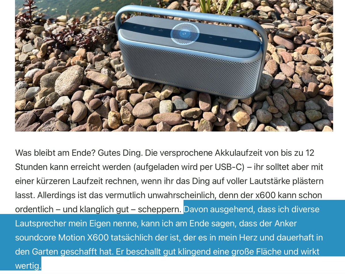 RoBerg90's tweet photo. Der gute @caschy hat sich den @soundcoreaudio #MotionX600 angeschaut, sein Fazit liest sich alles andere als hanseatisch kühl, sondern richtig cool. Pure Liebe – also für Caschy & den X600. :D
Zum Test: https://t.co/2RZrOHIRxY https://t.co/BMVEFKNCIg