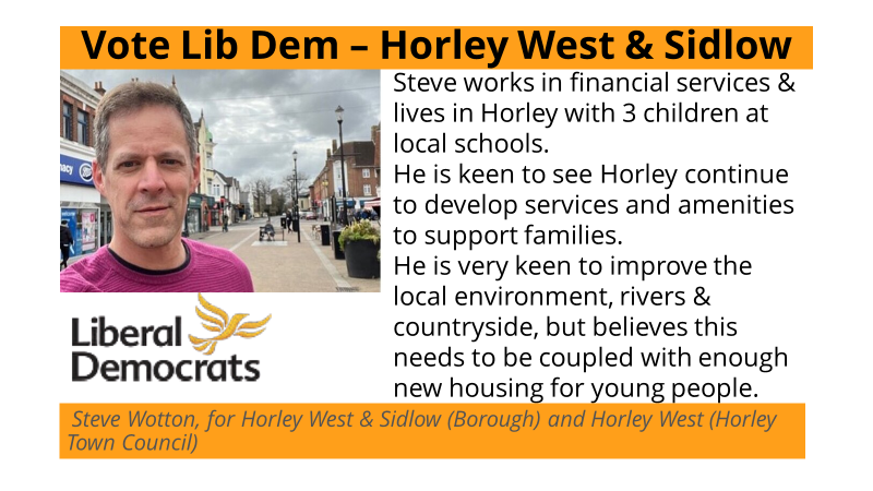 HorleyLibDems's tweet photo. #VoteLibDem #LocalElections2023 for a hardworking team across #Horley #Salfords & #Sidlow https://t.co/3RPWL9Se2v