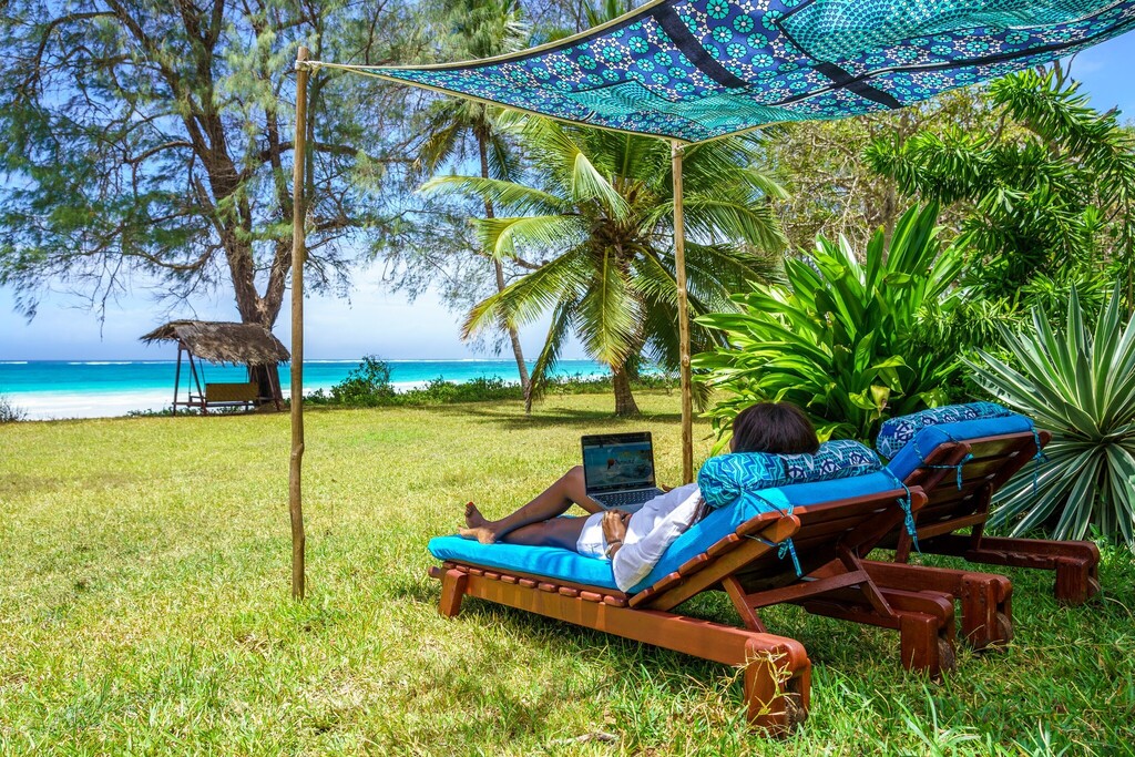 Want to find the best way to take a break and still get work done?😎 Why not do it while taking in a beautiful view of Diani beach? 🏖 

Whether you work from home or anywhere else, we've got you covered to meet all your needs to have an ultimate workcation experience!👌

#sand…