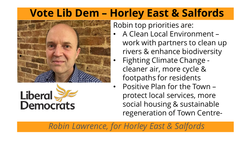 HorleyLibDems's tweet photo. #VoteLibDem #LocalElections2023 for a hardworking team across #Horley #Salfords & #Sidlow https://t.co/wSO4qLUknk