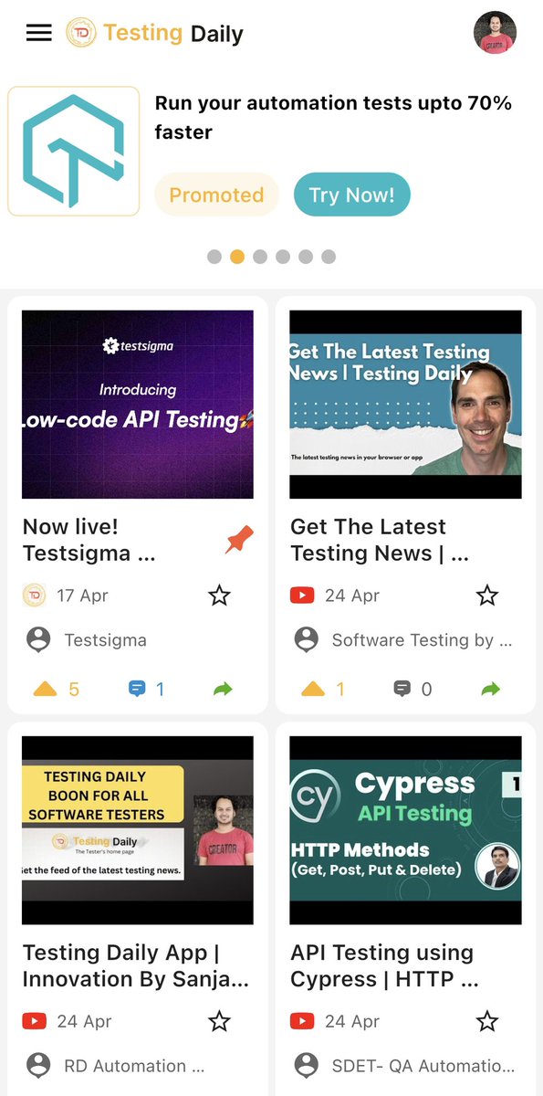 SH_TestingDaily's tweet image. Checkout what’s trending in #TestingDaily⚡️
Install the #TestingDaily App &amp;amp; Check it out ⬇️🎉
selectorshub.com/testing-daily/

Congratulations &amp;amp; thank you for creating amazing content for community🙏🏻
@dnlkntt , #RDAutomationLearning , Pavan Kumar Bhimavarapu and @testsigmainc