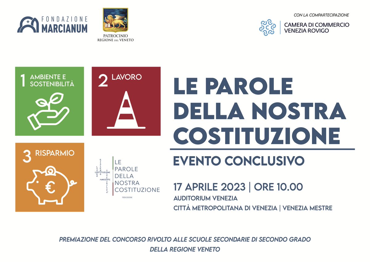 FMarcianum's tweet photo. Una settimana fa: premiazione concorso Le Parole della Nostra Costituzione con #robertocrosta #telmopievani #vincenzomarinese #robertopapetti Direttore di @Gazzettino.
Evento con @RegioneVeneto e compartecipazione @camcomVeRo.
Tanti studenti e #speranza con a base la #costiuzione https://t.co/ikeLJqeIKd