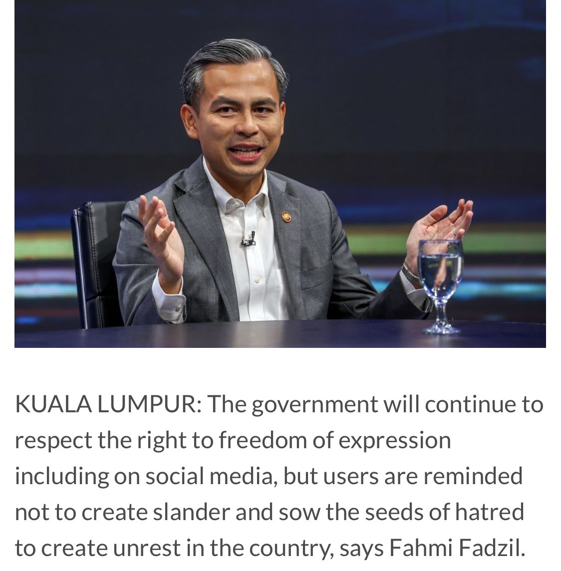 Fahmi Fadzil is a real cry-baby. He complains to Google, TikTok, Facebook and Twitter every time you attack him. He cannot take criticism or tolerate freedom of speech and he hides behind the Sedition Act. He violates the very principle of ‘Reformasi’. A real gutless ‘democrat’.