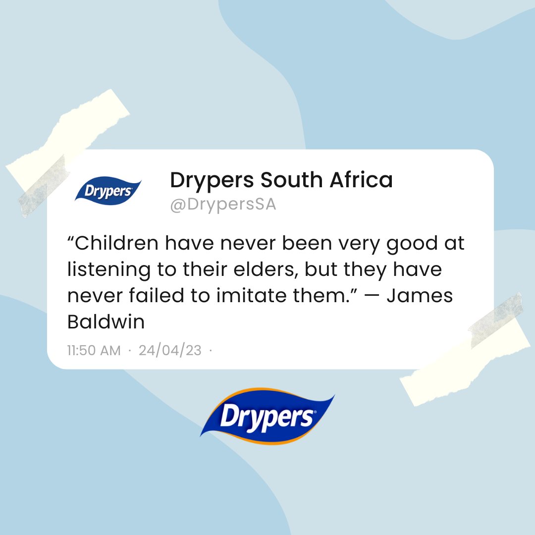 DrypersSA's tweet photo. The best kind of parent you can be is one who leads by example - Do you agree? 🤔 https://t.co/GSh4GG4DxI