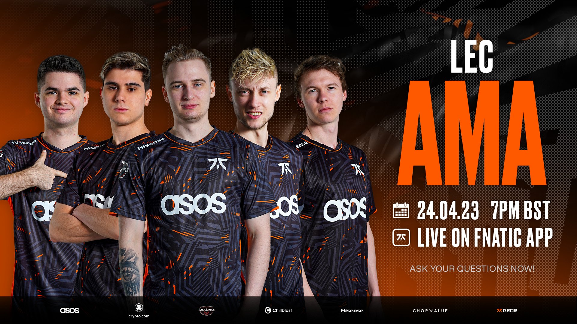 FNATIC on X: Celebrating the Fnatic App launch in style! Join us at 7PM  BST tonight for an exclusive AMA with the League team! ⚡️ Get your  questions in, thread is live