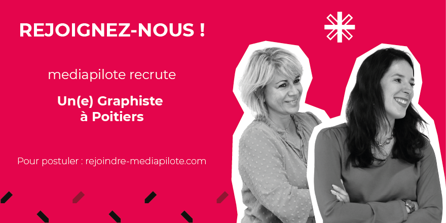 [A la rencontre de mediapilote] #mediapilote recrute un(e) #Graphiste à #Poitiers 😀
Autonome et rigoureux(se), vous maîtriser les outils de PAO et êtes passionné(e) par la création graphique ?
Rejoignez mediapilote à Laval 👉 bit.ly/3mIlPIU
