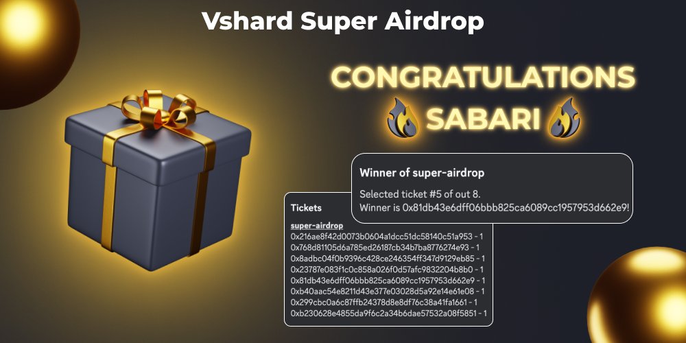 Vshard | Shardeum validator pool (@validatorshard) on Twitter photo Congratulations <a href="/sabariarasan/">sabari arasan (Ø,G) ⌘ ☉ ℝ ∀ 🍚 ✸,✸ ✧ᴗ✧</a> 🎉🎉 You just won our Super airdrop raffle event 🎁‼️
We're thrilled⚡️to have you as part of our community. Keep an eye out for more exciting events coming your way soon! ⛳️🗓️ Congratulations <a href="/sabariarasan/">sabari arasan (Ø,G) ⌘ ☉ ℝ ∀ 🍚 ✸,✸ ✧ᴗ✧</a> 🎉🎉 You just won our Super airdrop raffle event 🎁‼️
We're thrilled⚡️to have you as part of our community. Keep an eye out for more exciting events coming your way soon! ⛳️🗓️
