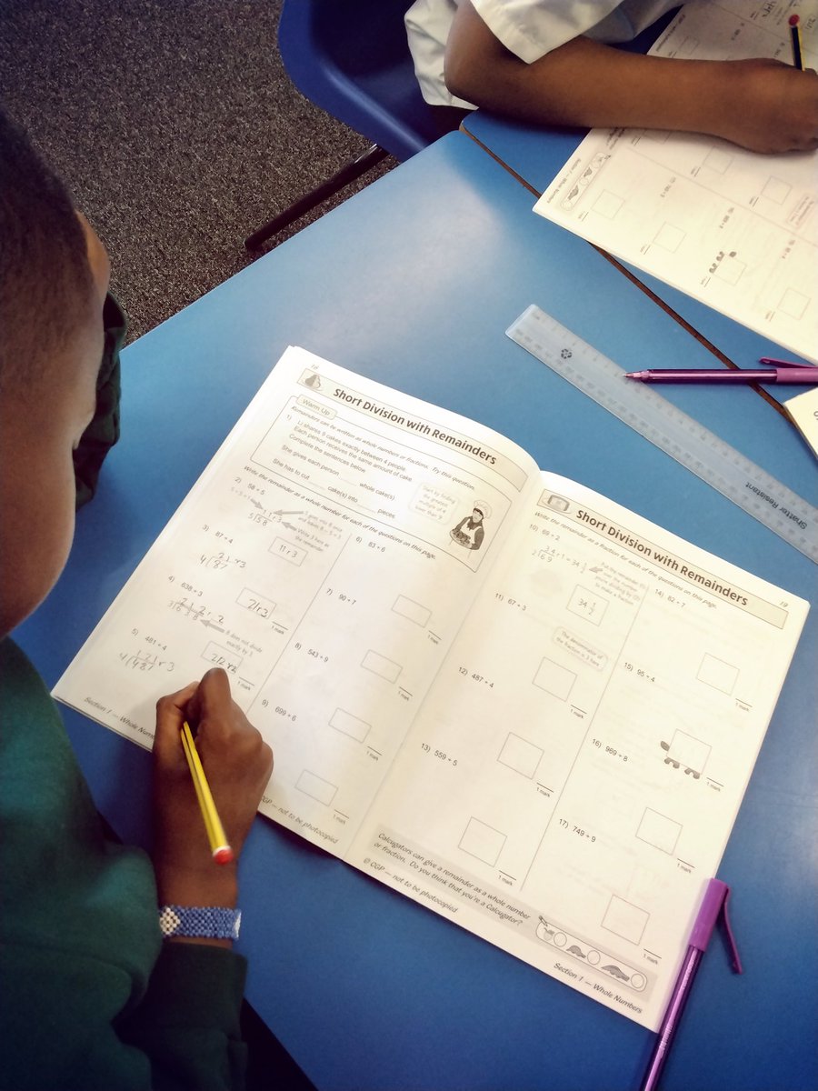 WyndclfHT's tweet image. Mrs Chishty&apos;s year 6 maths group are working hard preparing for their upcoming SAT&apos;S. Today, they are practising short division with and without remainders. #itsgettingnear #mathsrevision #hardworkpaysoff
