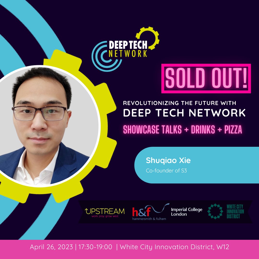 DeepTechEvent's tweet image. Tickets for the #DeepTechEvent featuring @ShuqiaoXie from S3 🚀 and their next-generation #orthopaedic navigation system for joint replacement are now SOLD OUT.💥 Stay tuned for future events and innovation updates from @imperialcollege and @WCIDLondon. 🎉🚀 #innovation