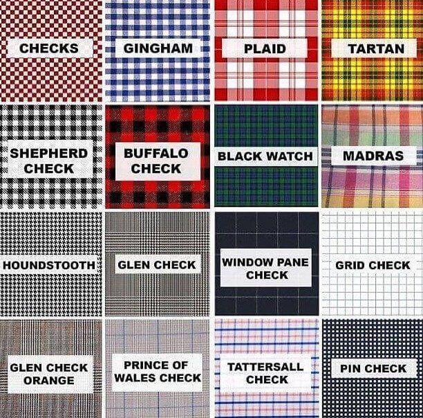 coolguidespost's tweet photo. Types of plaids https://t.co/GHTsZ6dh9j
