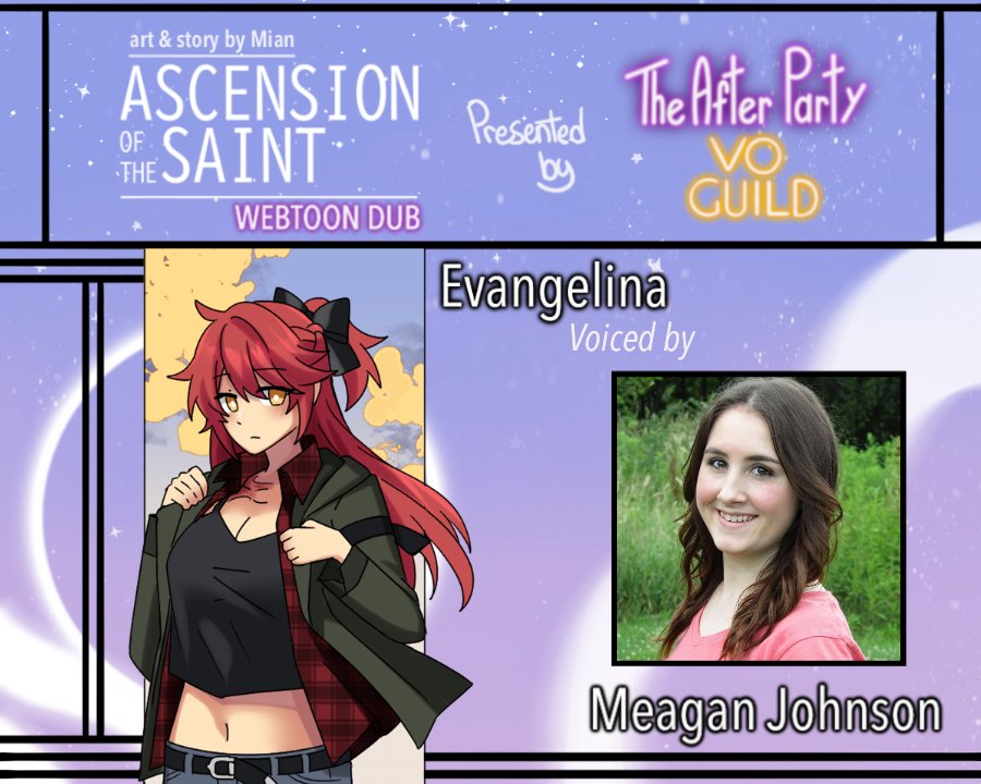 TAPvoguild's tweet image. It's time for our final #castannouncement for the #AscensionoftheSaint dub!

Introducing @MeaganJohnsonVO as the voice of our leading lady, Evangelina!