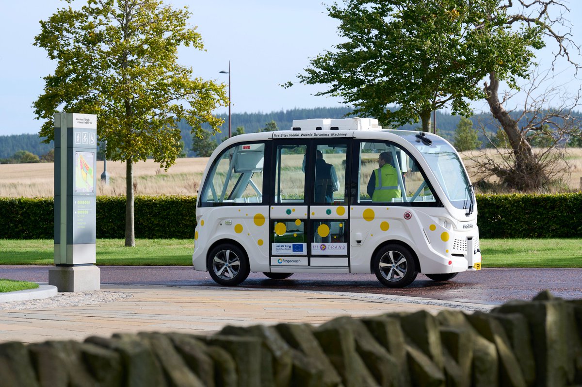 It’s our last week of the autonomous shuttle pilot at Inverness Campus! Hop on board between 10am-4.20pm this Monday-Saturday to try out Itsy Bitsy Teenie Weenie Driverless Machiney @StagecoachHLand @invernesscampus @HighlandCouncil @Navya_Group