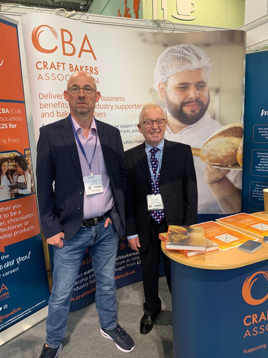 craft_bakers's tweet photo. Good Morning from Stand A69 @Foodex - we’ve had our first visitor! Richard Marshall from Marshalls Bakery 👋 Come visit us!

#foodex2023 #BakerySupport #craftbakersassociation #bakerymembership #artisanbakery #sustainablebaking https://t.co/fRQjd7VvrA