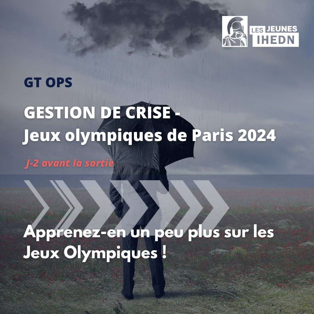 Jeunes_IHEDN's tweet photo. [#GTOPS]🥇J-2 avant la sortie du GT Ops sur ”Gestion de Crise- Jeux Olympiques Paris 2024”  !

💡Êtes-vous incollable sur les JO à venir ? Sauriez-vous nous dire combien de kilomètres totaux doivent être sécurisés pour @Paris2024 pour la déambulation de la cérémonie d’ouverture ? https://t.co/SJpqJgLpHP