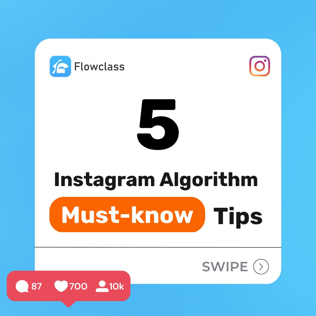 FlowclassHQ's tweet image. Are you ready to dominate Instagram in 2023? 🚀💥 
Here are the top 5 IG algorithm tips that you need to know to stay ahead of the game! 📊🔥
Read the full version at: flowclass.io/marketing/inst… ❤️
#InstagramMarketing #SocialMediaStrategy #AlgorithmTips #MarketingInsights