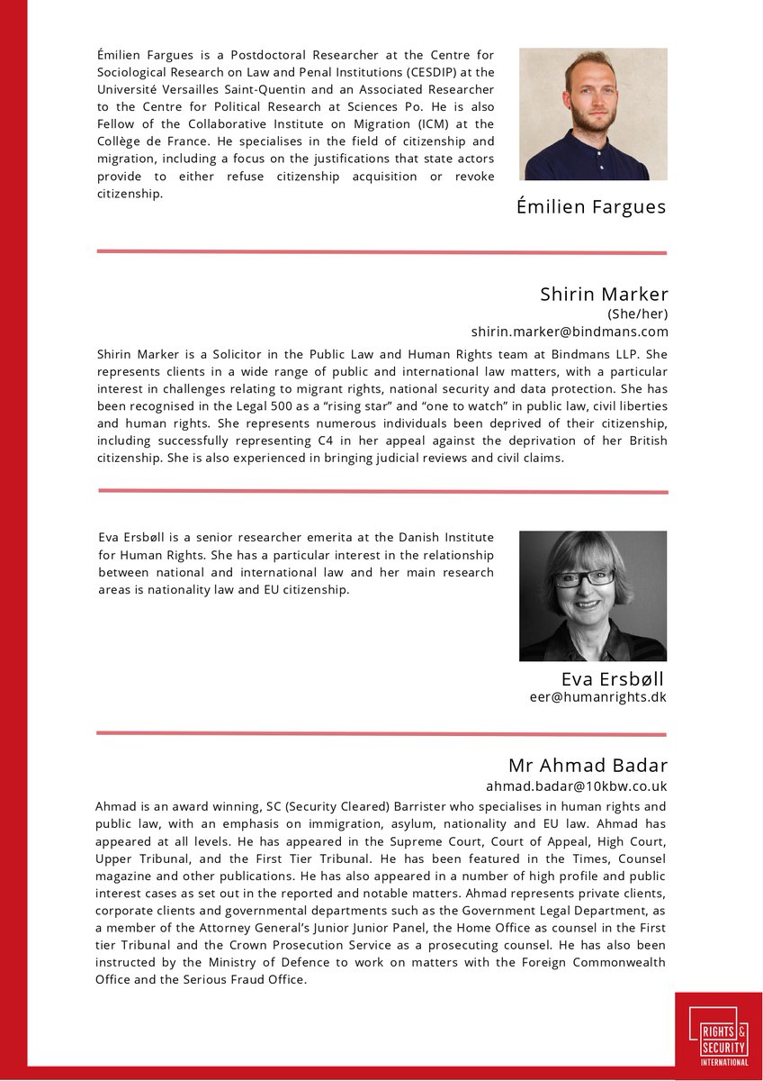Looking forward to this exciting roundtable organised tomorrow by <a href="/rightssecurity/">Rights and Security International</a> on the practice of #citizenshipdeprivation in Council of Europe jurisdictions. Registration for remote participants available here: bit.ly/3Lral6e
