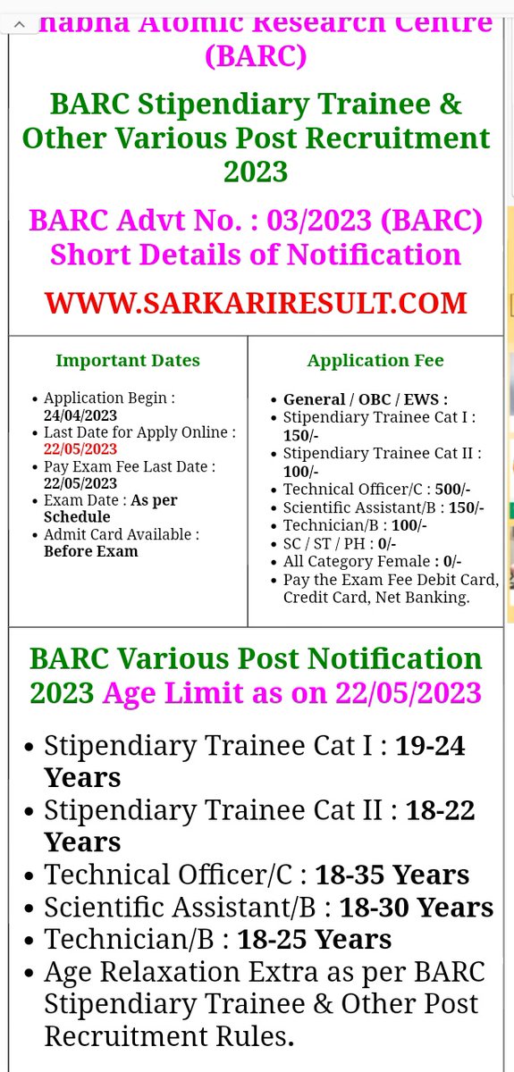 ErAmitKumarY299's tweet photo. #extend_barc_agelimit
#increase_barc_agelimit
#extend_barc_agelimit
@PMOIndia https://t.co/xnlqjEt43S