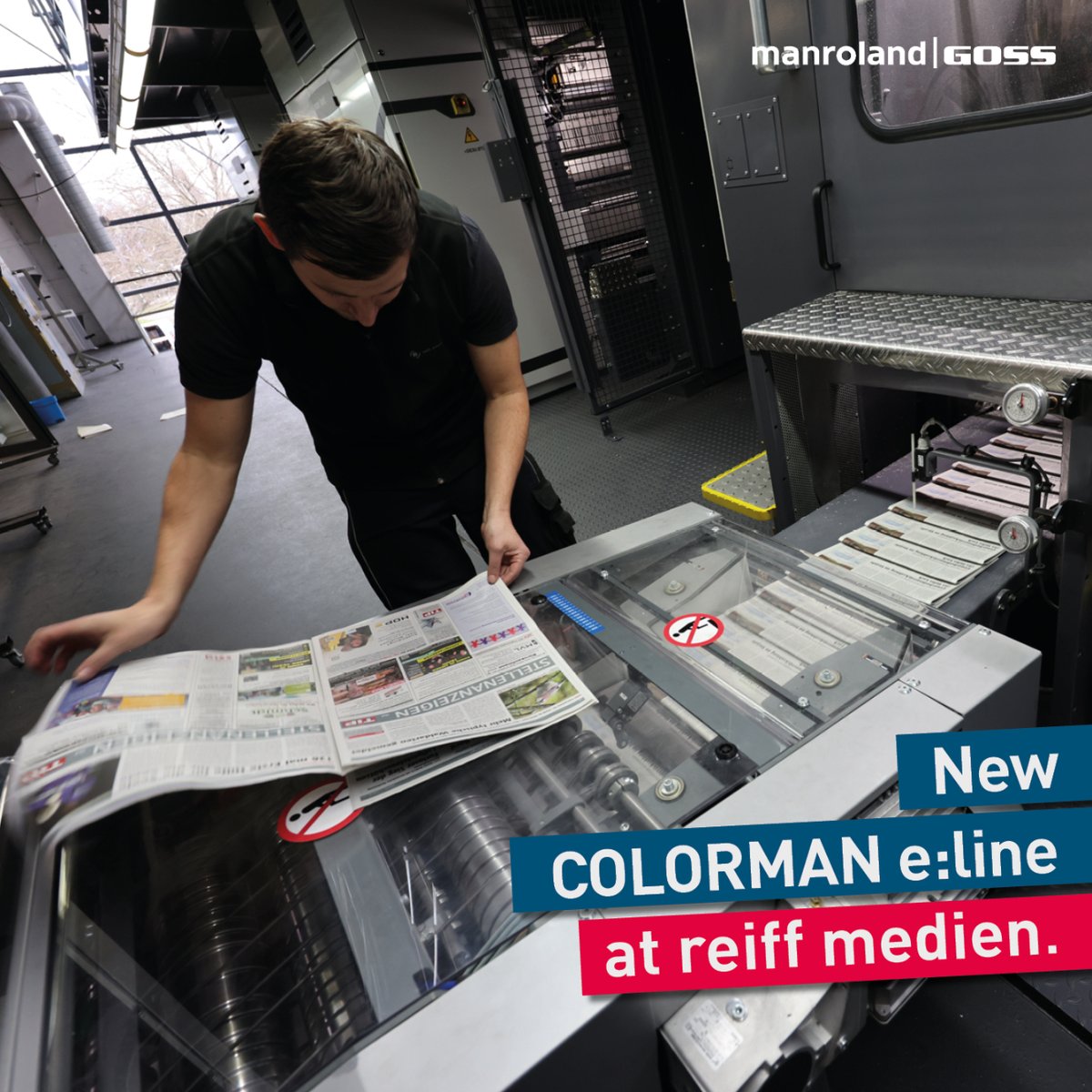 manrolandGossUK's tweet photo. #Newspaper #Print & #Publishing: Why is it a good idea to invest in modern #newsprint kit in times of digitization? See details of the investment of reiff medien, which recently ordered a new #COLORMAN e:line from #manrolandGoss: Click here for details: https://t.co/awPBIFh5UM https://t.co/MJInJ2tMba