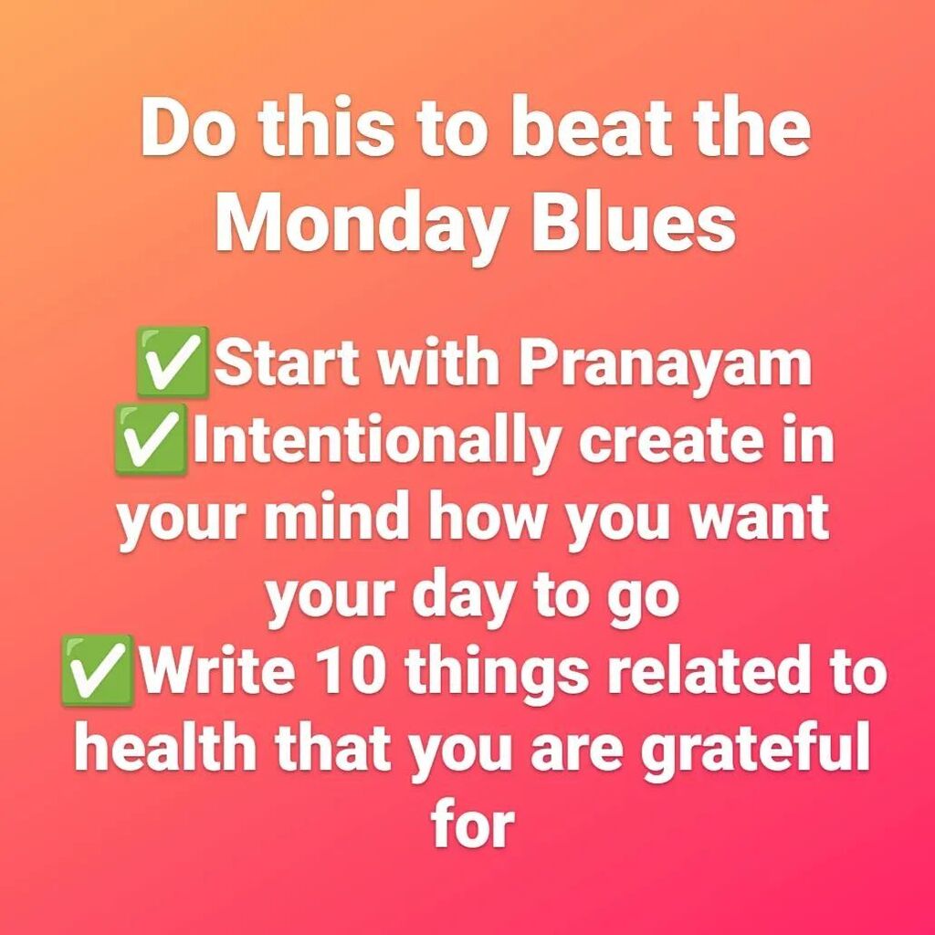 Do this ✅ to ❌ Monday Blues 
.
.
.
#gratitude #mindfulnesstraining #positiveintentions #mindfulpractice #gratitudepractice #mondaymotivation #mindbody #calmthemind #mondaymorning #setyourintentions  #mindfulnessmatters #newintentions #mindfulness #gr… instagr.am/p/CrahHnDN09g/