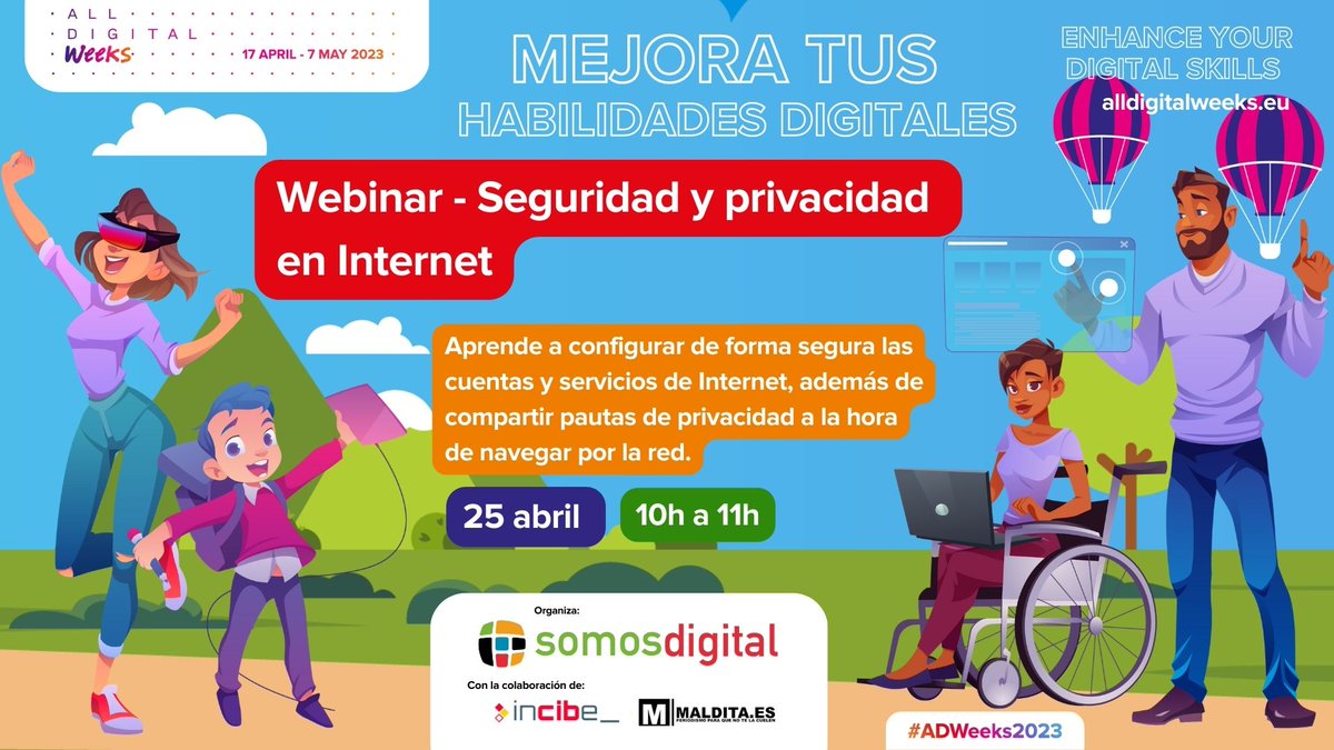SomosDigital_'s tweet photo. La Asociación Somos Digital organiza el 25 de abril el Webinar “Seguridad y privacidad en Internet” @INCIBE   y @maldita 

+info 👇
https://t.co/i9jbW00r9p

inscripciones 👇
https://t.co/4obq5YobEw https://t.co/MpfjqMIgN4
