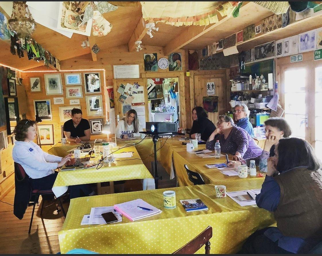 MyArtshack's tweet photo. Our ArtShack team busy concentrating during the mental health first aid course we had on Saturday. Another fantastic course provided by @Madeleysf_a_p we all thoroughly enjoyed it and feel better equipped to provide #mentalhealthaid #providingsupport #artshack https://t.co/gsG0ibzWeR