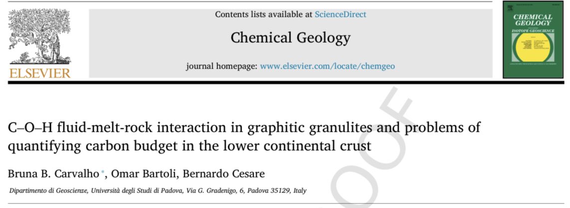 📢🚨 #Newpaperalert ! We discuss difficulties one may encounter when trying to estimate carbon budget of the lower crust. Models still cannot account for all the complexities among fluid, melt and solids in suprasolidus graphitic systems. #chemicalgeology 
sciencedirect.com/science/articl…