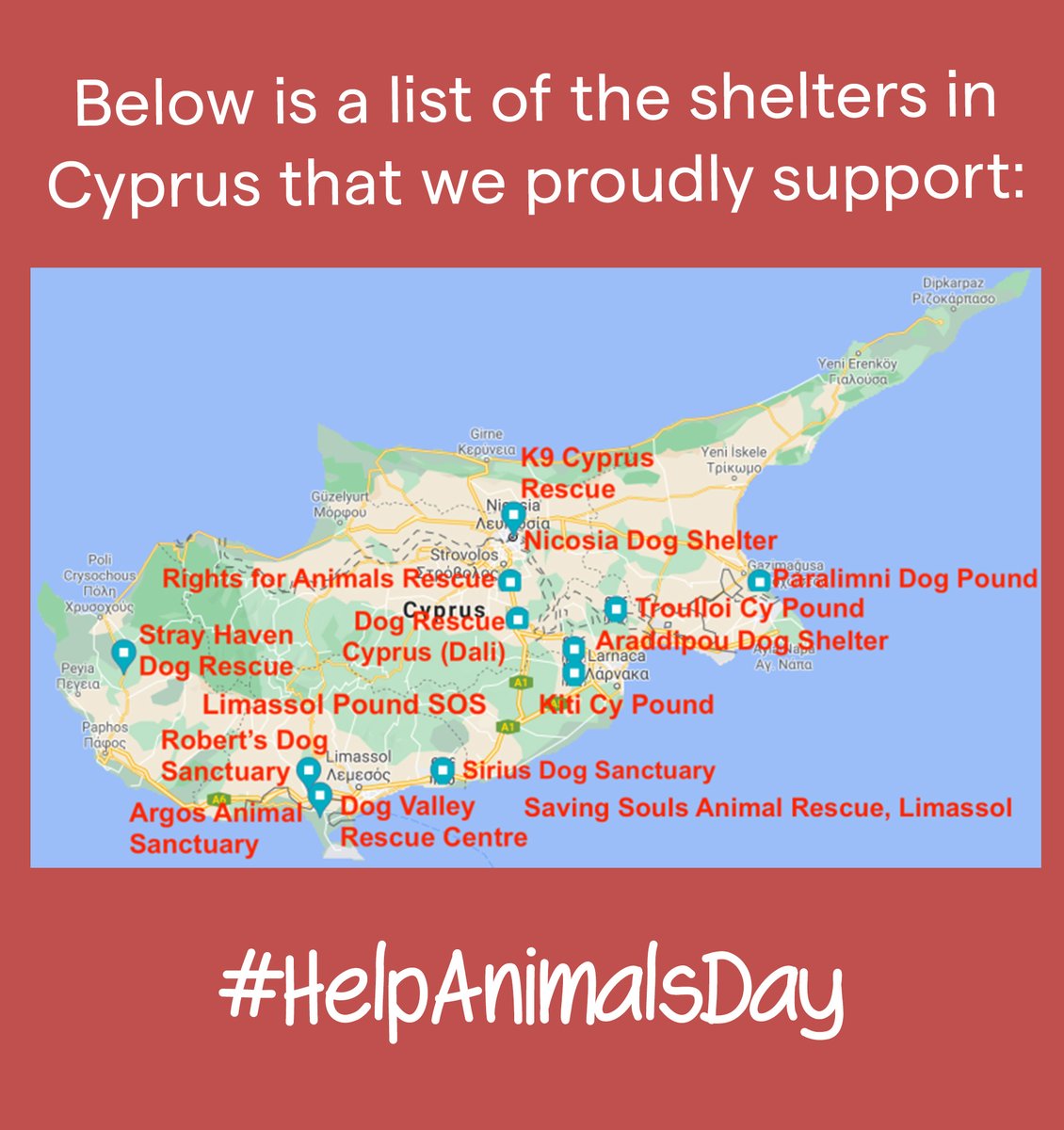 Today is #HelpAnimalsDay and we’re keen to take this opportunity to support all the small and dedicated shelters in and around Cyprus who we proudly support. Please drop each of them a follow or check our their websites by visiting this link: savingsoulsrescue.org/about-saving-s…