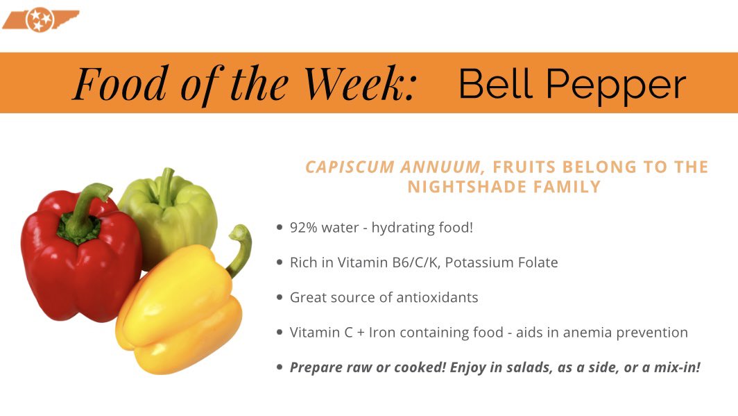 FOTW: Bell Pepper 🫑

#VolNutrition #RockyTopFuel #GoVols #FOTW