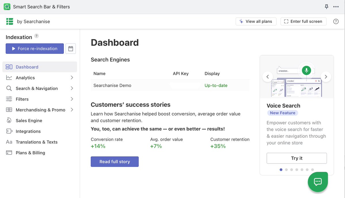 (2/2)
Also we've re-designed the control panel's sidebar to make it more straightforward and added a full-screen mode on both desktop and mobile devices for easier scrolling.

#productupdate #sitesearch #Searchanise