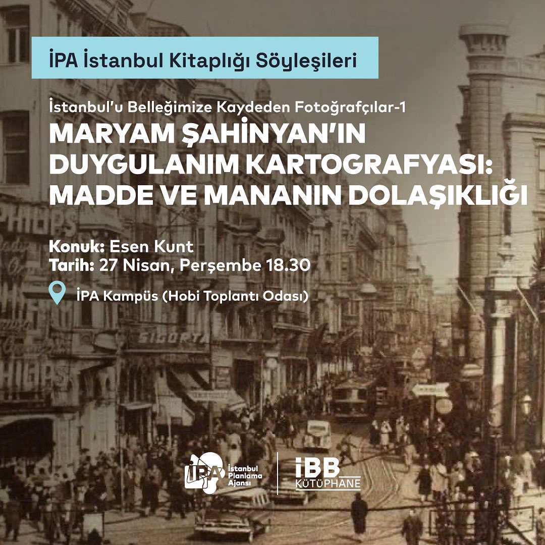 ibbkutuphane_'s tweet photo. İstanbul’u Belleğimize Kaydeden Fotoğrafçılar serisi başlıyor. Türkiye’nin ilk profesyonel Ermeni kadın fotoğrafçısı Maryam Şahinyan'ı ve bize bıraktığı emsalsiz İstanbul görsel arşivini Esen Kunt ile konuşuyoruz. Davetlisiniz.

• Kayıt için: https://t.co/MR00D1b3O7 https://t.co/7WyayskbLC